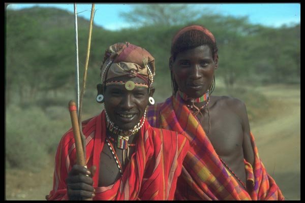 016098 Samburu Warriors, North Kenya A4 Photo Print
