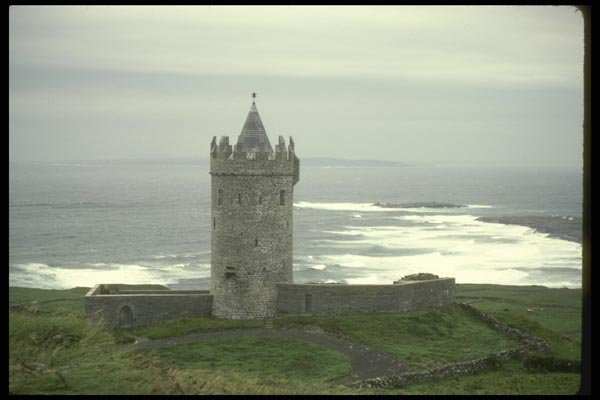017070 Castle Near Cliffs Of Mohr A4 Photo Print