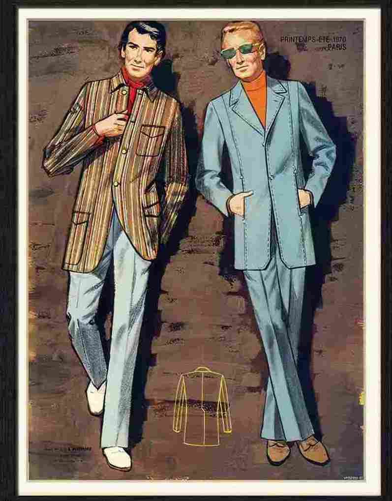 02 fashion 1970 menswear paris Advert A4 Photo Print
