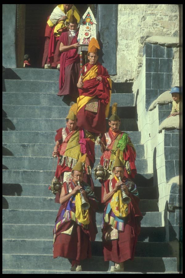 020011 Monks Procession, Monastery Festival A4 Photo Print