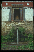 020045 Water Driven Prayer Wheel, Historic Jakar Gompa A4 Photo Print