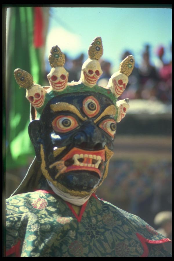 020094 Ceremonial Mask, Tibetan Mask Dance A4 Photo Print