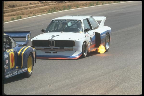 021065 BMW 3 Series With Flame A4 Photo Print