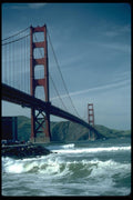022000 Golden Gate With Waves, Suspension A4 Photo Print