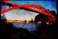 022001 Red Steel Through Arch A4 Limited Edition Watercolour Print