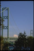 022002 Narrows Bridge With Mountain, Suspension A4 Photo Print