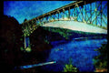 022003 Steel Arch Over Boats, Deception Pass A4 Limited Edition Watercolour Print