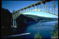 022003 Steel Arch Over Boats, Deception Pass A4 Photo Print