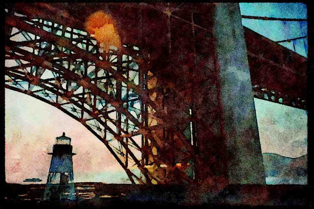 022005 Arched Trusses Under Bridge A4 Limited Edition Watercolour Print