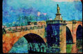 022006 Arched Stone Bridge With Statue A4 Limited Edition Watercolour Print