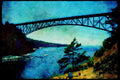 022009 Steel Arch With Hikers Resting A4 Limited Edition Watercolour Print