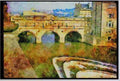 022010 Stone Arched Tube Bridge With Falls A4 Limited Edition Watercolour Print