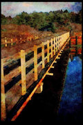 022013 Wooden Bridge Over River A4 Limited Edition Watercolour Print