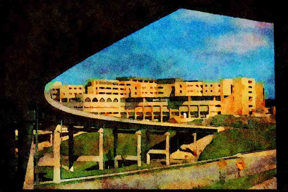 022014 Under Beam Bridge Near Building A4 Limited Edition Watercolour Print