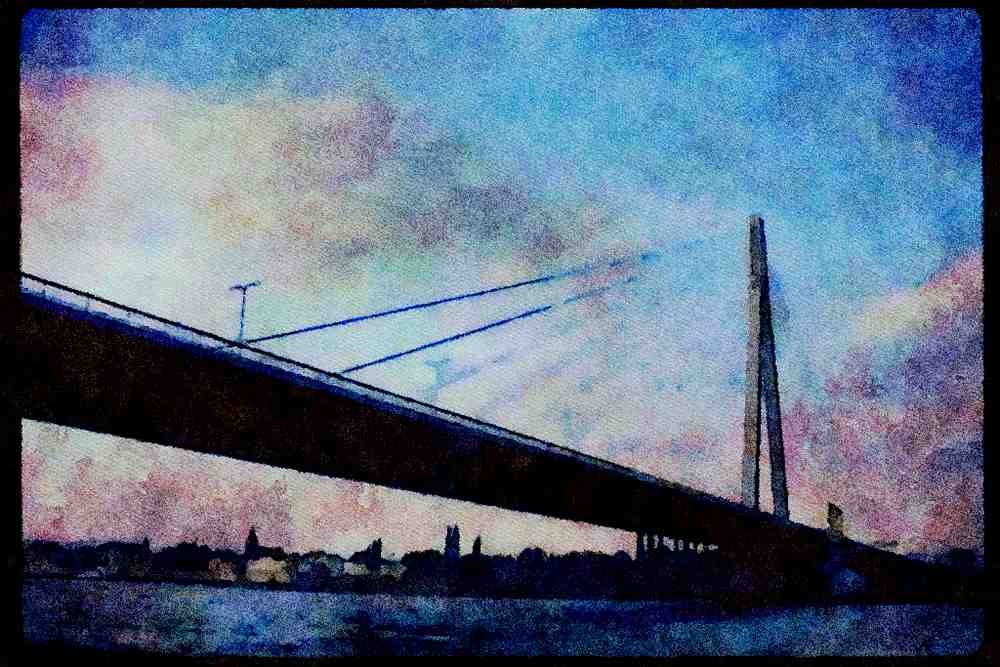 022018 Cable stayed Bridge A4 Limited Edition Watercolour Print