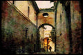 022020 Covered Foot Bridge Connecting Buildings A4 Limited Edition Watercolour Print