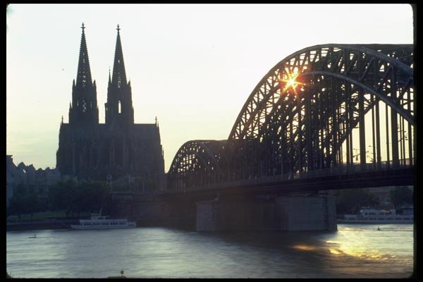 022021 Arched Bridge With Twin Church Spires A4 Photo Print