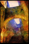 022023 Open Foot Bridge Between Buildings A4 Limited Edition Watercolour Print