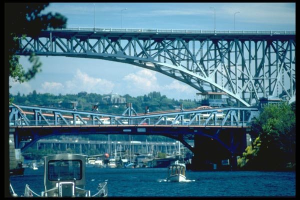 022025 Steel Arch Over Drawbridge A4 Photo Print