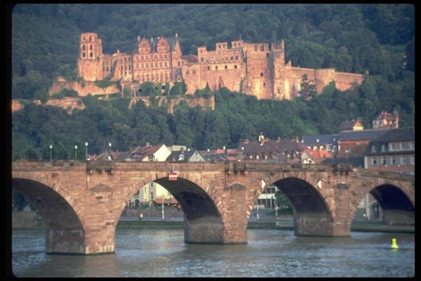 022026 Stone Arched Bridge With Castle Behind A4 Photo Print