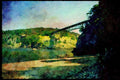022031 Beach, Boat And Steel Arched Bridge A4 Limited Edition Watercolour Print
