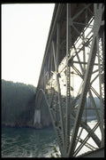 022033 Arched Trusswork Beneath Bridge A4 Photo Print