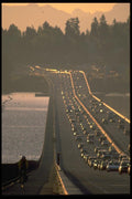 022035 Freeway Bridge At Rush Hour A4 Photo Print
