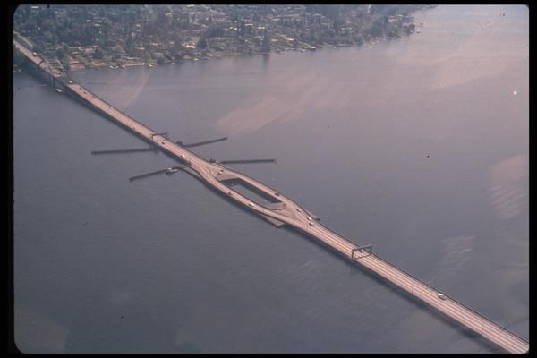 022037 Concrete Floating Bridge, Overhead A4 Photo Print
