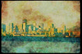022038 San Francisco Behind Bay Bridge A4 Limited Edition Watercolour Print
