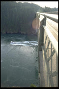 022040 Edge View Off Bridge, With Boat A4 Photo Print