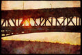 022041 Double Roadbed Arched Bridge A4 Limited Edition Watercolour Print