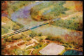 022047 Cantilever Bridge Over Curved River A4 Limited Edition Watercolour Print
