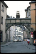 022052 Arched Foot Bridge With Crucifix A4 Photo Print