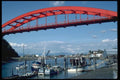 022055 Red Through arch With Fishing Boats A4 Photo Print