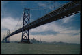 022056 Suspension Bridge From Water Level A4 Photo Print