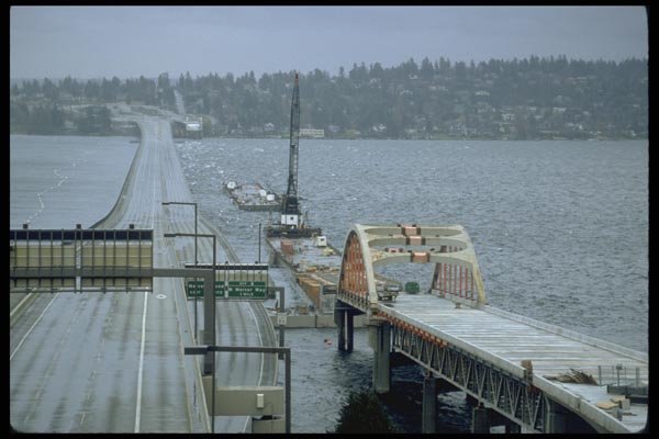 022057 Construction Of Floating Bridge A4 Photo Print