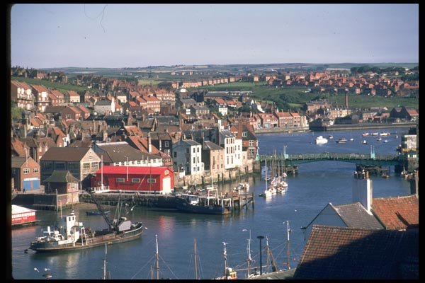 022064 Drawbridge, Boats And Village A4 Photo Print