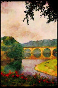 022066 Stone Arched Bridge, Reflection In Water A4 Limited Edition Watercolour Print