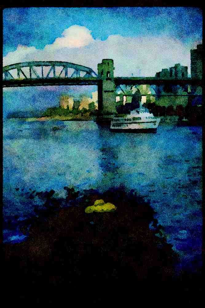022075 Through Arched Bridge With Sightseeing Boat A4 Limited Edition Watercolour Print