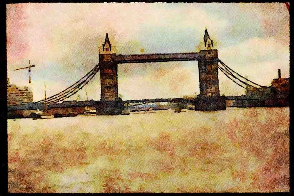 022080 London Tower Bridge, Water Level A4 Limited Edition Watercolour Print