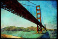 022081 Below Red Suspension Bridge A4 Limited Edition Watercolour Print