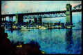 022082 Bridge Over Marina At Dusk A4 Limited Edition Watercolour Print