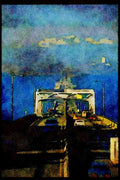 022084 Floating Bridge At Sunrise A4 Limited Edition Watercolour Print
