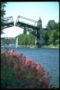 022093 Short Drawbridge And Sailboat A4 Photo Print