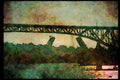 022098 Steel Arched Bridge With Drawbridge Behind A4 Limited Edition Watercolour Print