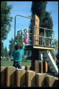 023004 Father And Daughter At Playground A4 Photo Print