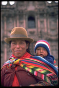 023005 Peruvian Mother And Son A4 Photo Print