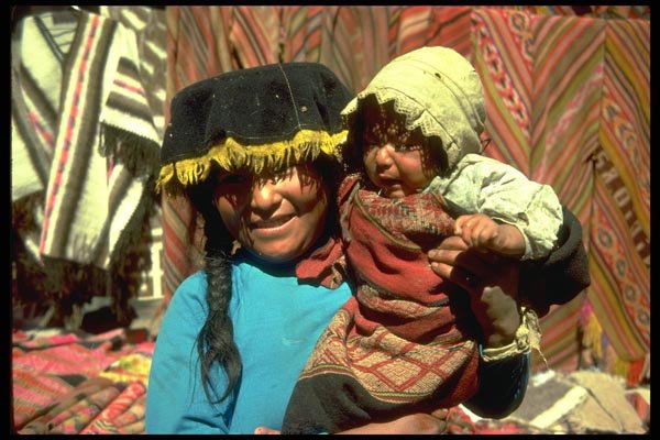 023006 Mother And Child At Market A4 Photo Print