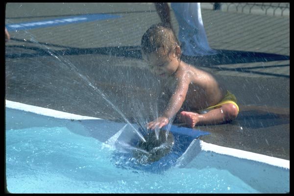 023016 Baby At Pool A4 Photo Print