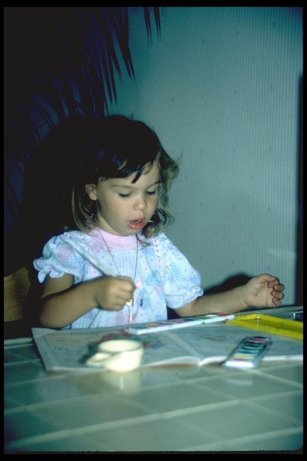 023020 Child Waterpainting A4 Photo Print